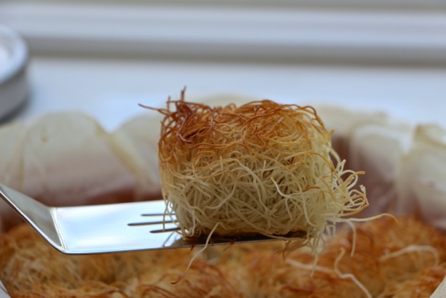 one Kadaif nest baked out of tray